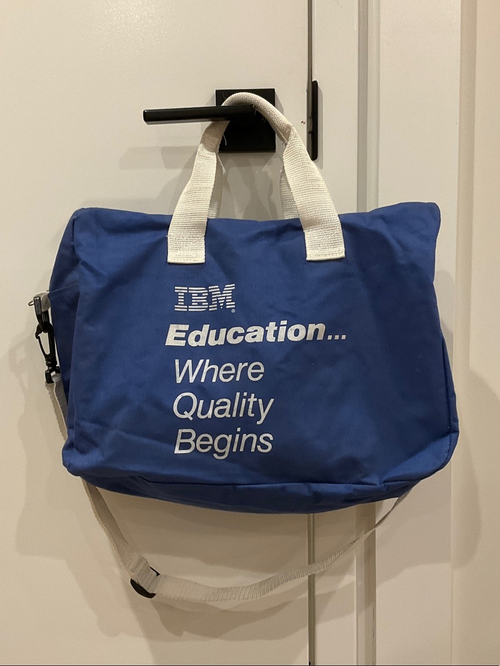Vintage IBM Blue Education Duffel Travel Bag
